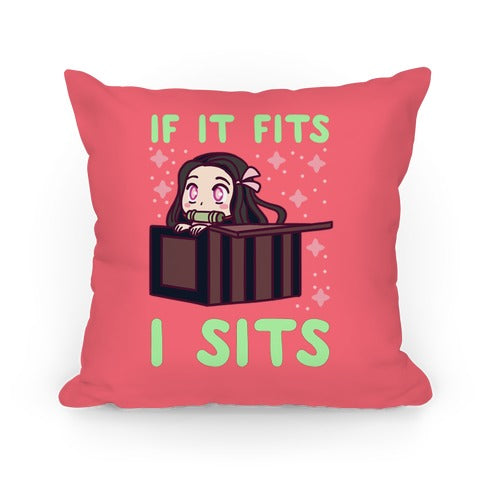 If It Fits, I Sits  (Nezuko) Pillow